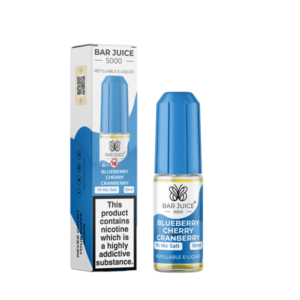 Nic Salt E-Liquid by Bar Juice 5000 10ml - 10mg - Blueberry Cherry Cranberry