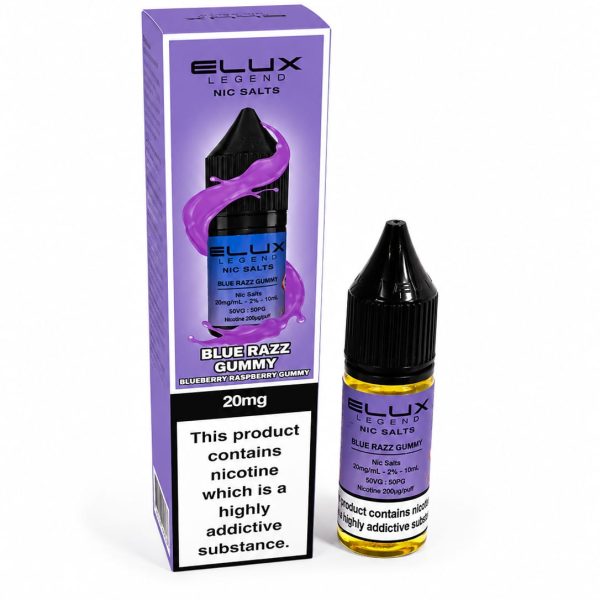 Nic Salt E-Liquid by Elux Legend 10ml - 10mg - Blue Razz Gummy