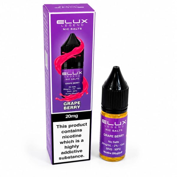 Nic Salt E-Liquid by Elux Legend 10ml - 10mg - Grape Berry
