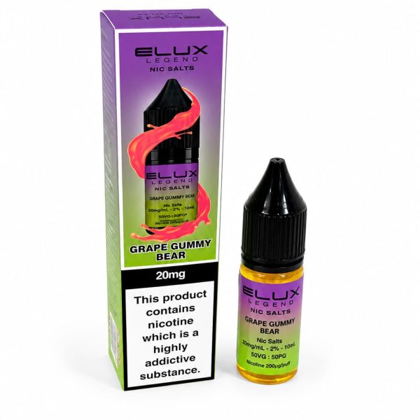Nic Salt E-Liquid by Elux Legend 10ml - 10mg - Grape Gummy Bear