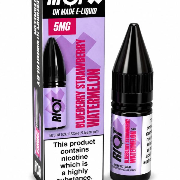 Nic Salt E-Liquid by Riot 10ml - 5mg - Blueberry Strawberry Watermelon
