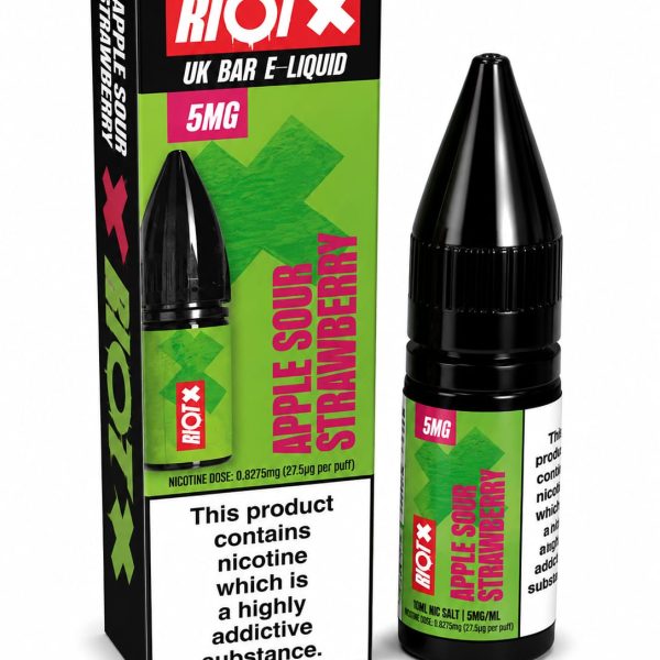 Nic Salt E-Liquid by Riot 10ml - 5mg Apple Sour Strawberry